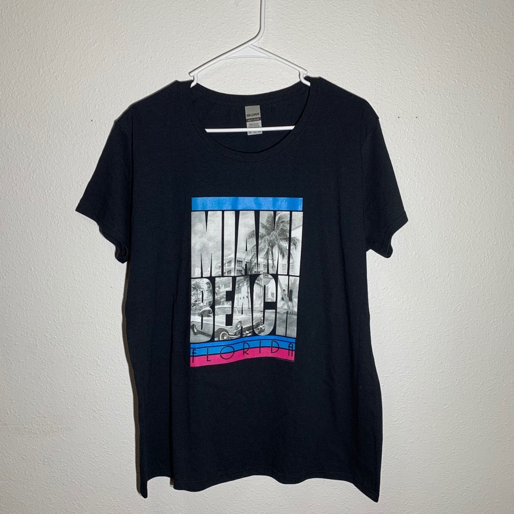 Gildan Black Miami Graphic Tee